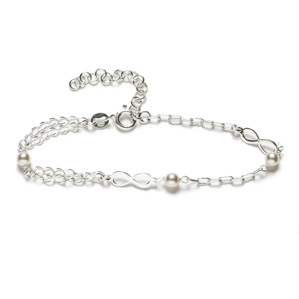Pulseira Pérolas e Infinito 